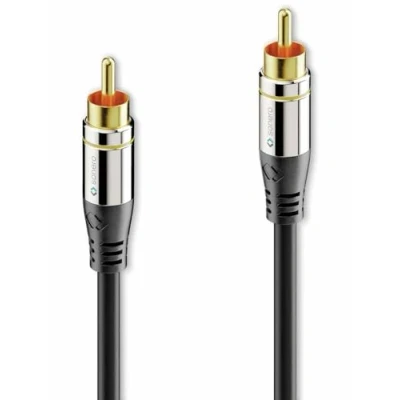 Image of Sonero Premium 3 m RCA Cable, 1 x Male to Male, Subwoofer, Amplifier, Projector, AV Receiver, Black,