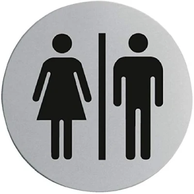 Image of U058 Stainless Steel Door Sign Ladies and Gentlemen