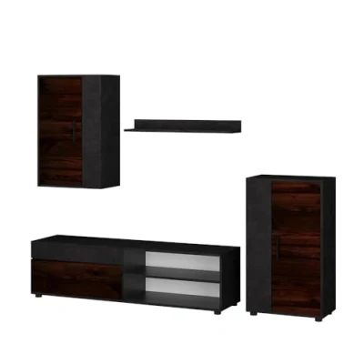 Image of Vicco Living wall Berno, Brown/Anthracite, Set of 4