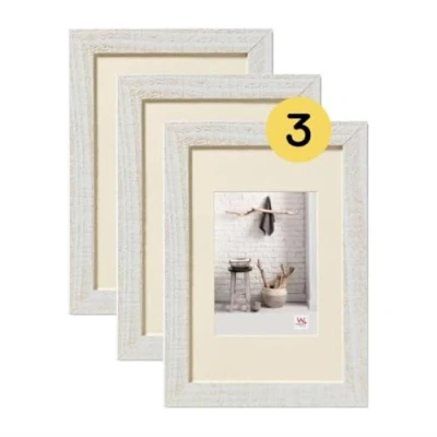 Image of walther design Home HO030V3 Wooden Picture Frames, 20 x 30 cm, Polar White, Pack of 3