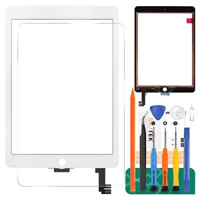 Image of SRJTEK Screen Replacement For Ipad 6 Air 2 A1566 A1567 Touch Digitizer Glass Assembly Kits(Not Lcd Screen) (White)