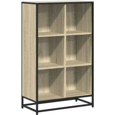 Image of vidaXL Book Cabinet Sonoma Oak 65.5x33x107.5 cm Engineered Wood