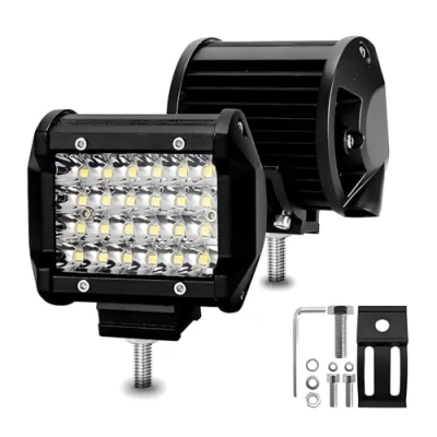 Image of Boncak 7 inch 144w LED Work Light Bar Floodlight 12V 24V Offroad Driving Fog Lights Lamps for Truck 4x4 Auto Tractor Boat SUV ATV (4 2 pieces)