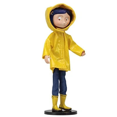 Image of Neca Coraline Raincoat and Boots (Coraline Movie) 7 Inch Figure, Yellow, Blue