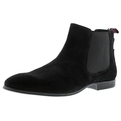 Image of Ben Sherman Lombard Leather Mens Smart Boots Black Suede 11 UK