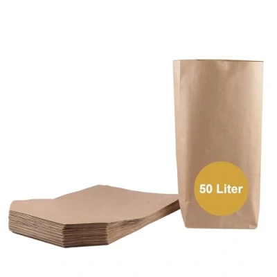 Image of ZURAS® Pack of 30 Paper Bin Bags 50 L Organic Waste for Made Wet &amp; Tear Resistant