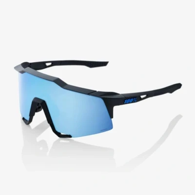 Image of 100% GAFAS SPEEDCRAFT Matte Black HiPER Blue Multilayer Mirror Lens