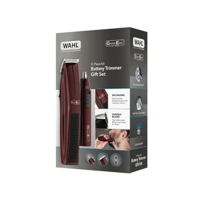 Image of WAHL GroomEase Battery Beard &amp; Personal Trimmer Gift Set Burgundy