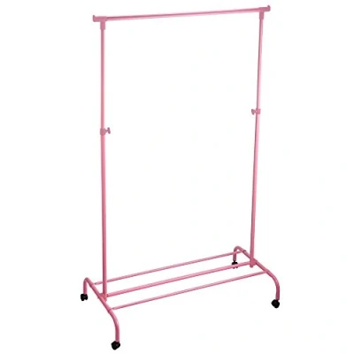 Image of Home Vida Single Garment Rack Adjustable Clothes Rail, Metal, Pink
