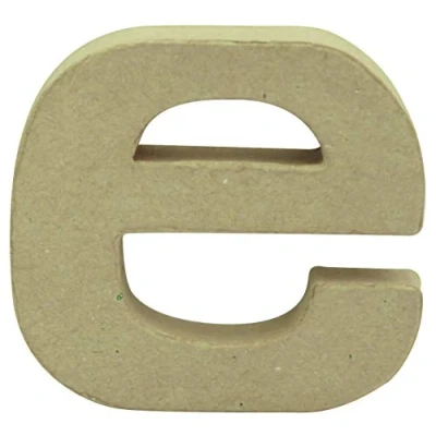 Image of Décopatch Ref AC817C Papier Maché Alphabet Lowercase Letter &quot;E&quot; Fun to Decorate Using Papers, Glue &amp; Varnish, 8 x 8.2 2.4cm Brown