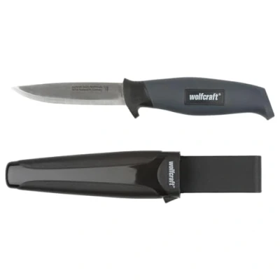 Image of wolfcraft Outdoor Knife with Sheath I 4085000 for hobbies, crafts and camping
