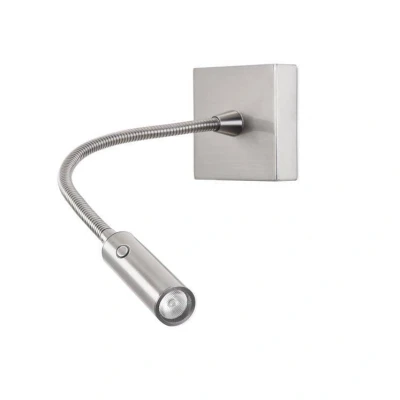 Image of Tip LED Wall Reading Light Satin Nickel Touch dimming 174lm 3000K