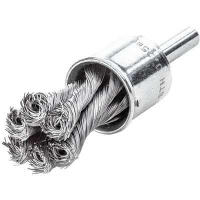 Image of Lessmann Knot End Brush with Shank 22mm, 0.35 Steel Wire LES454278
