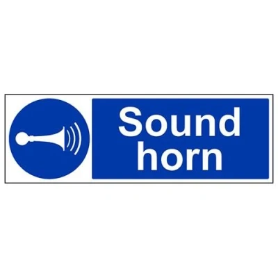 Image of V Safety Sound Your Horn Sign 600mm x 200mm Self Adhesive Vinyl