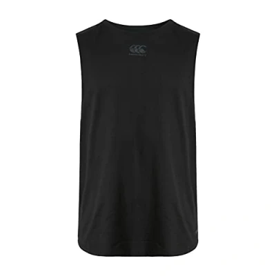 Image of Canterbury Men&#039;s Vapodri Cotten/Poly Sleeveless Training T Shirt, Black, XS
