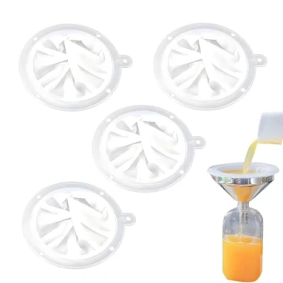 Image of 4 Pcs Food Filter Strainer, 200/300/400/450 Fine Mesh Strainers, Nylon Filter, Plastic Sieve, Funnel for Filtering Juice, Milk, Soy Coffee and Wine