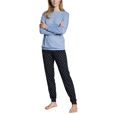 Image of CALIDA Women&#039;s Night Lovers Pajama Set, Dark Lapis Blue, XL