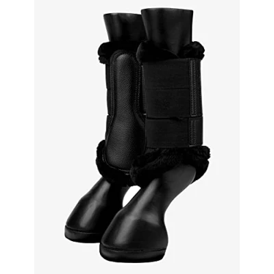 Image of LeMieux Fleece Edge Mesh Brushing Horse Boots Protective Gear and Training Equipment Equine Boots, Wraps &amp; Accessories (Black/Medium)