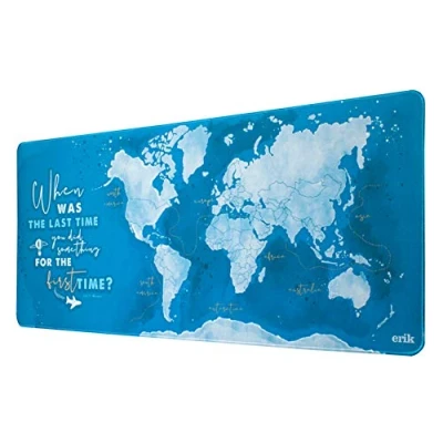 Image of Grupo Erik World Map XXL Mouse Mat Desk Pad 31.5&quot; x 13.78&quot; Non Slip Rubber Base Pad, Gaming Keyboard