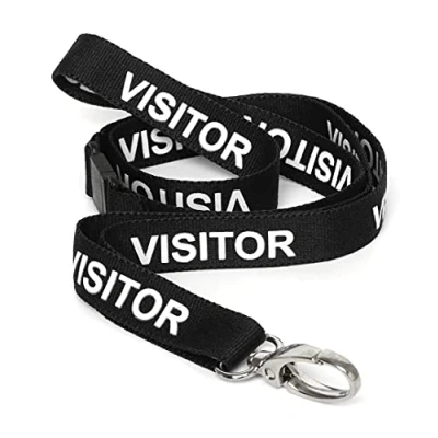 Image of CKB LTD Visitor LANYARDS Breakaway Safety Lanyard Neck Strap Swivel Metal Clip for ID Card Holder Pull Quick Release Design (Black, Pack of 50)