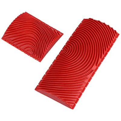 Image of Yosoo Set of 2 DIY M Shape Rubber Paint Tool Wall Veining Wood Grain Comb Decor Art