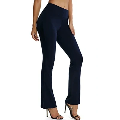 Image of FITTOO Flared Leggings for Women Scrunch Bums High Waisted Gym Trousers Tummy Control Workout Bootcut Yoga Pants Blue