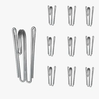 Image of Riktig 60 pcs Stainless Steel Curtain Hooks Drapery W Shape Hook Pleat Tape