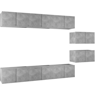 Image of vidaXL TV Cabinets 8 pcs Concrete Grey Engineered Wood
