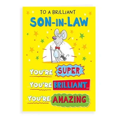 Image of Piccadilly Greetings Regal Publishing Humour Birthday Card Son In Law 9 x 6 inches C81048
