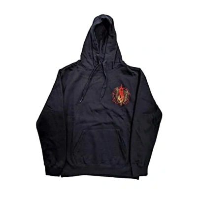 Image of Slipknot Hoodie Burn Me Away Band Logo Official Unisex Navy Blue Pullover M