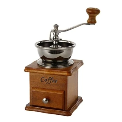 Image of Zulux Vintage Manual Coffee Grinder Ceramic Conical Burr Portable Hand Crank Coffeemaker (Flaxen)