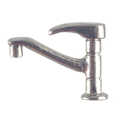 Image of Melody Jane Dolls House Modern Chrome Mixer Tap Faucet Miniature 1:12 Kitchen Accessory