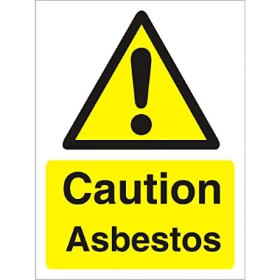 Image of Seco Caution Asbestos Sign, 300mm x 400mm 1mm Semi Rigid Plastic
