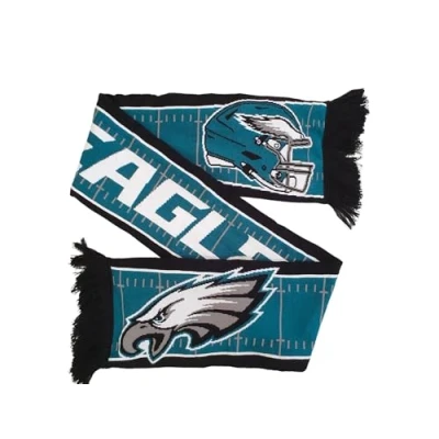 Image of Great Branding Philadelphia Eagles NFL HD Jaquard Scarf Green Black
