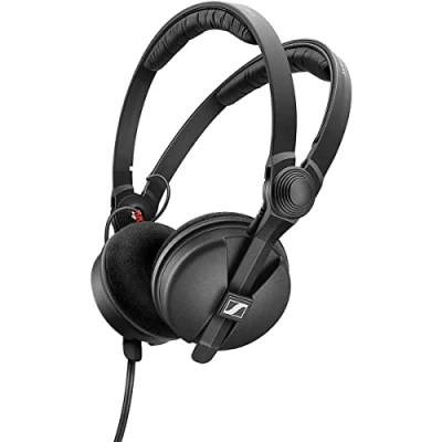 Image of Sennheiser HD 25 SPECIAL EDITION Closed Back On Ear DJ &amp; Monitoring Headphones Rotatable Capsule for Single Listening Exclusive Carry Case Velour Pads Black (509271)