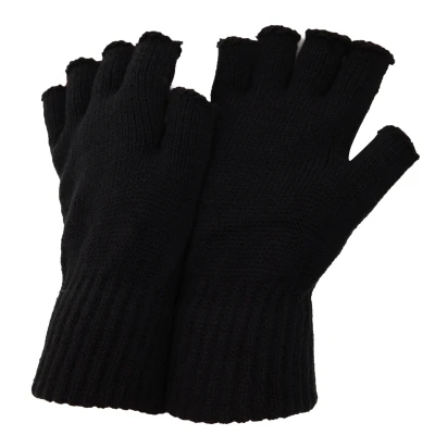 Image of FLOSO Mens Fingerless Winter Gloves (Black) One Size