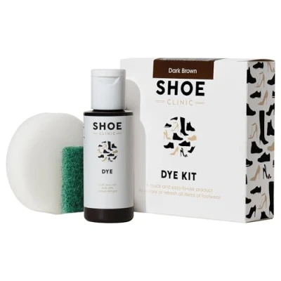 Image of Shoe Clinic Dye Kit (Dark Brown) Restores The Colour of Leather, Suede, Nubuck, Fabric, Satin, and Canvas Footwear Complete
