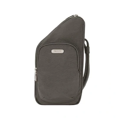 Image of Travelon Anti Theft Essentials Compact Crossbody Bag, Smoke, Crossbody, Bag