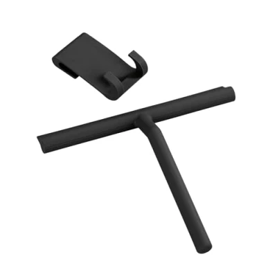 Image of WENKO NIKE Mola Bathroom Silicone Shower Squeegee, Black, 24.5 x 4 21 cm
