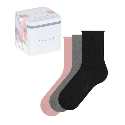 Image of FALKE Women&#039;s Happy Giftbox Uni 3 Pack W SO Cotton Plain Pairs Socks, Multicolor (Sortiment 0030), 2.5 5