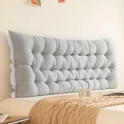 Image of GeRRiT Large Headboard Pillow,Bed Backrest Long Support Pillow for Reading,Twin/Queen/King Size Bed Bolster Lumbar Cushion,Wedge Sitting in (Light Grey,180cm)