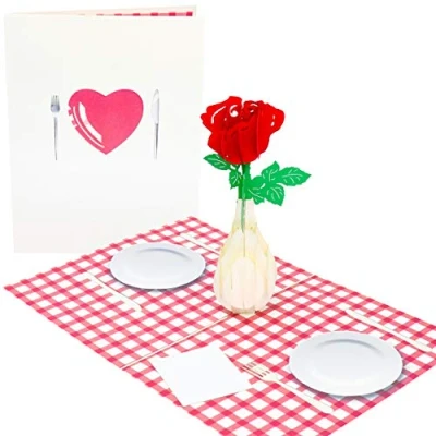 Image of PopLife Romantic Date 3D Pop Up Valentine&#039;s Day Card Anniversary, Birthday Date, Engagement, Mother&#039;s for Wife, Fiancé, Girlfriend, Husband