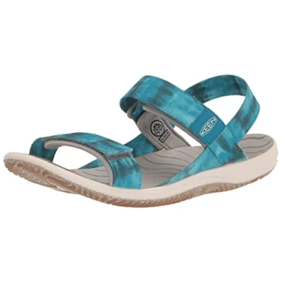 Image of KEEN Elle Backstrap Slingback Sandal, Sea Moss/Fjord Blue, 7 UK Child