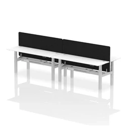 Image of Air B2B 1800x600mm Adjustable 4P Bench Desk CP White/Silver + Screen