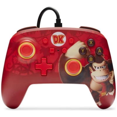 Image of PowerA Enhanced Wired Controller for Nintendo Switch and Oled Model, Advance Gaming Buttons, 3.5mm Stereo Jack Anti Friction Rings, Official: Donkey Kong Flex