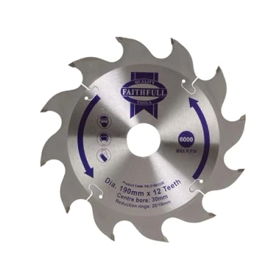 Image of Faithfull FAIZ1901230 TCT Circular Saw Blade 190 mm x 30 Bore 12 Teeth