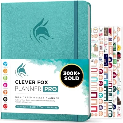 Image of Clever Fox Planner PRO Weekly &amp; Monthly Life to Increase Productivity, Time Management and Hit Your Goals, 21.5x28cm (Aquamarine)