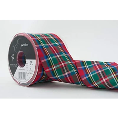 Image of Berisfords Polyester Tartan, Royal Stewart, 10.4 x 7.5 cm