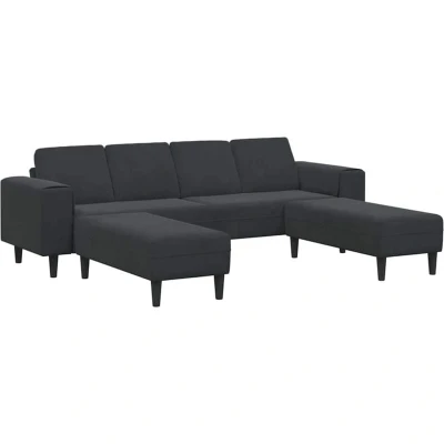 Image of vidaXL Sofa Set 3 pcs Black Velvet
