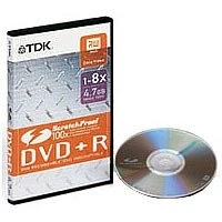 Image of TDK DVD + R Blank Discs 4.7Gb 8x ScratchProof 5 Pack Video Box